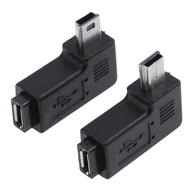 Mini USB Female to Micro USB Male 90 Degree Right Left Angle Adapter Connector Black
Mini USB Female to Micro USB Male 90 Degree Right Left Angle Adapter Connector Black