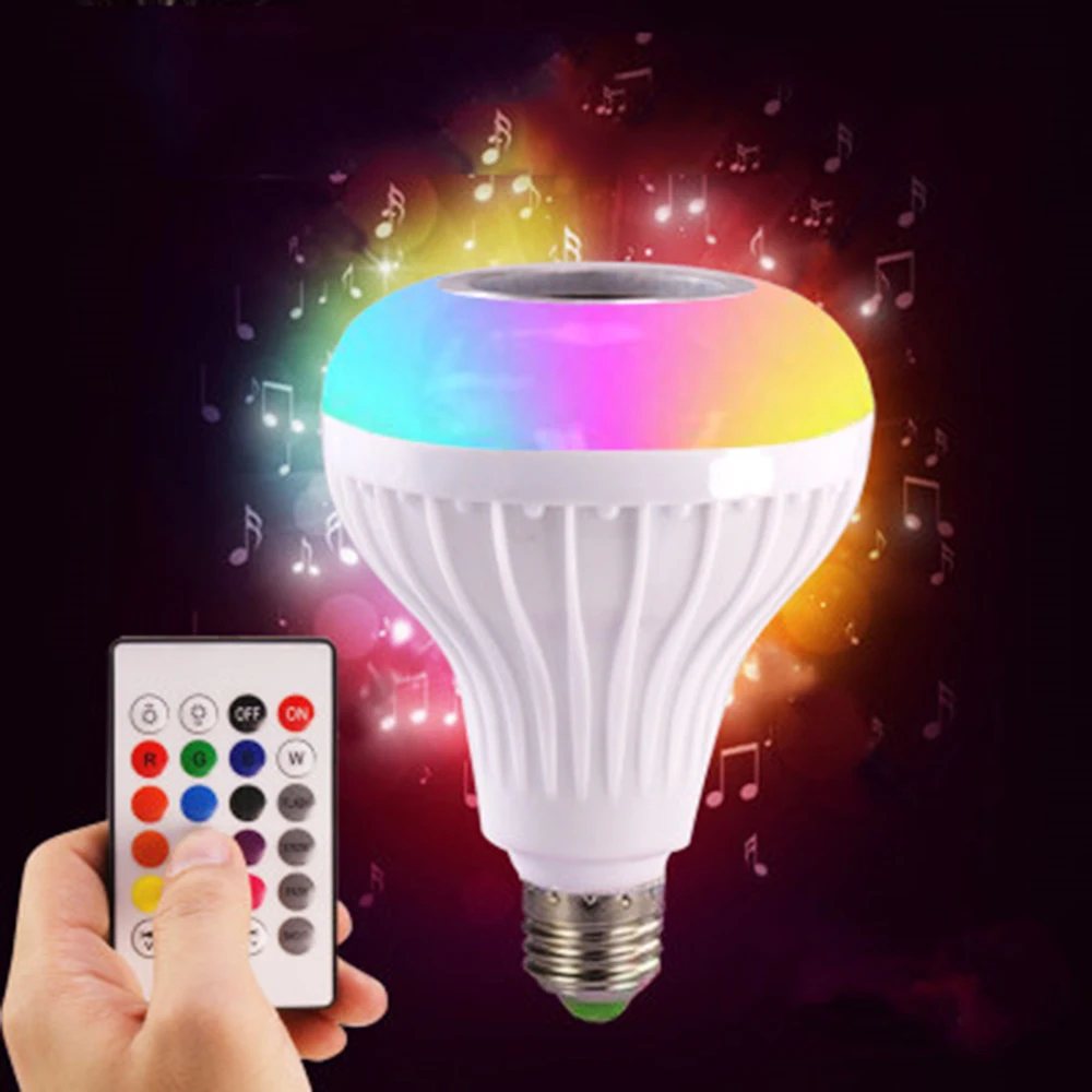 Smart E27 Wireless Bluetooth Speaker Bulb Music Play 24 Key Remote Control mini Stage Light Dimmable RGB LED Music Light
Smart E27 Wireless Bluetooth Speaker Bulb Music Play 24 Key Remote Control mini Stage Light Dimmable RGB LED Music Light