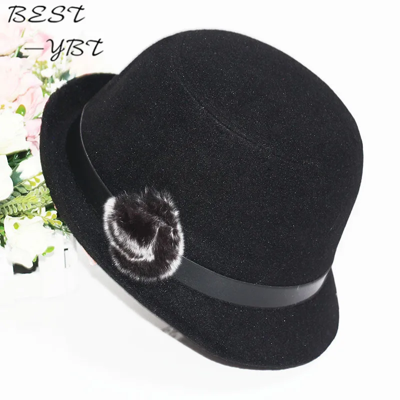 HOT SALE Real hair ball fedoras New Korean Winter Hat Lady fashion hat after spring tide eaves felt trilby hat chapeau femme
HOT SALE Real hair ball fedoras New Korean Winter Hat Lady fashion hat after spring tide eaves felt trilby hat chapeau femme