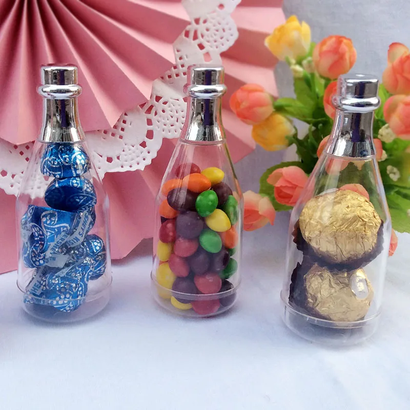Champagne Bottle Transparent Plastic Candy Box With Ribbon Gift Packing Boxes Bags for Weddding Baby Shower Party Favors Supplie
Champagne Bottle Transparent Plastic Candy Box With Ribbon Gift Packing Boxes Bags for Weddding Baby Shower Party Favors Supplie