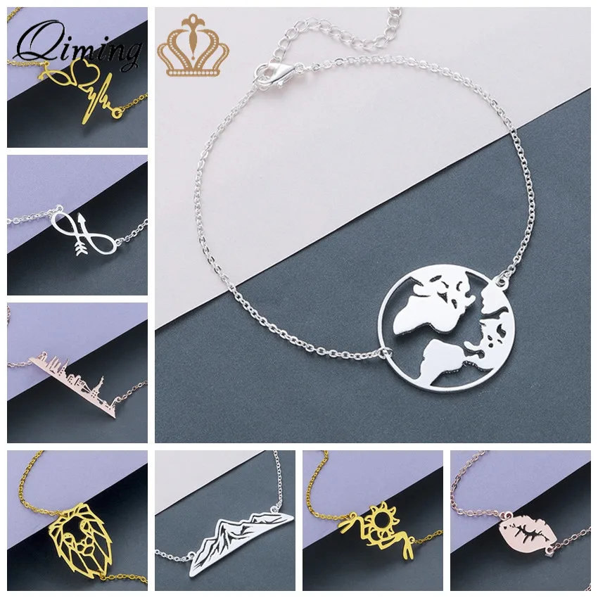 3 Color Women's Bracelets Bangles Punk Lion Sun Earth Infinity Magnetic Silver Chain Stainless Steel Bracelet Female Girls Gift
3 Color Women's Bracelets Bangles Punk Lion Sun Earth Infinity Magnetic Silver Chain Stainless Steel Bracelet Female Girls Gift