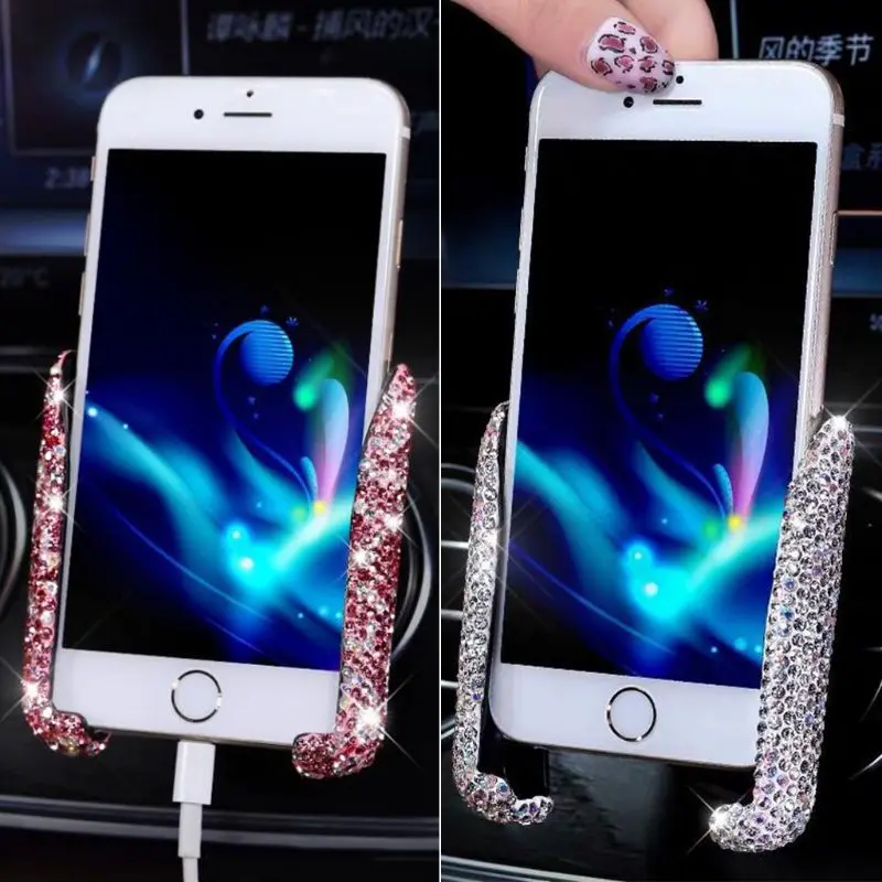Universal Crystal Rhinestone Car Air Vent Mount Clip Cell Phone Holder Stand Mount for iPhone Samsung 4.7-6.5 inch Mobile Phone
Universal Crystal Rhinestone Car Air Vent Mount Clip Cell Phone Holder Stand Mount for iPhone Samsung 4.7-6.5 inch Mobile Phone