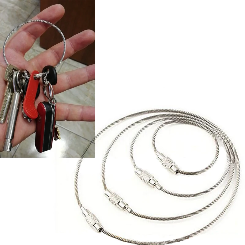 1set EDC Keychain Tag Rope Stainless Steel Wire Cable Loop Screw Lock Gadget Ring Key Keyring Circle Camp Hanging Tool
1set EDC Keychain Tag Rope Stainless Steel Wire Cable Loop Screw Lock Gadget Ring Key Keyring Circle Camp Hanging Tool