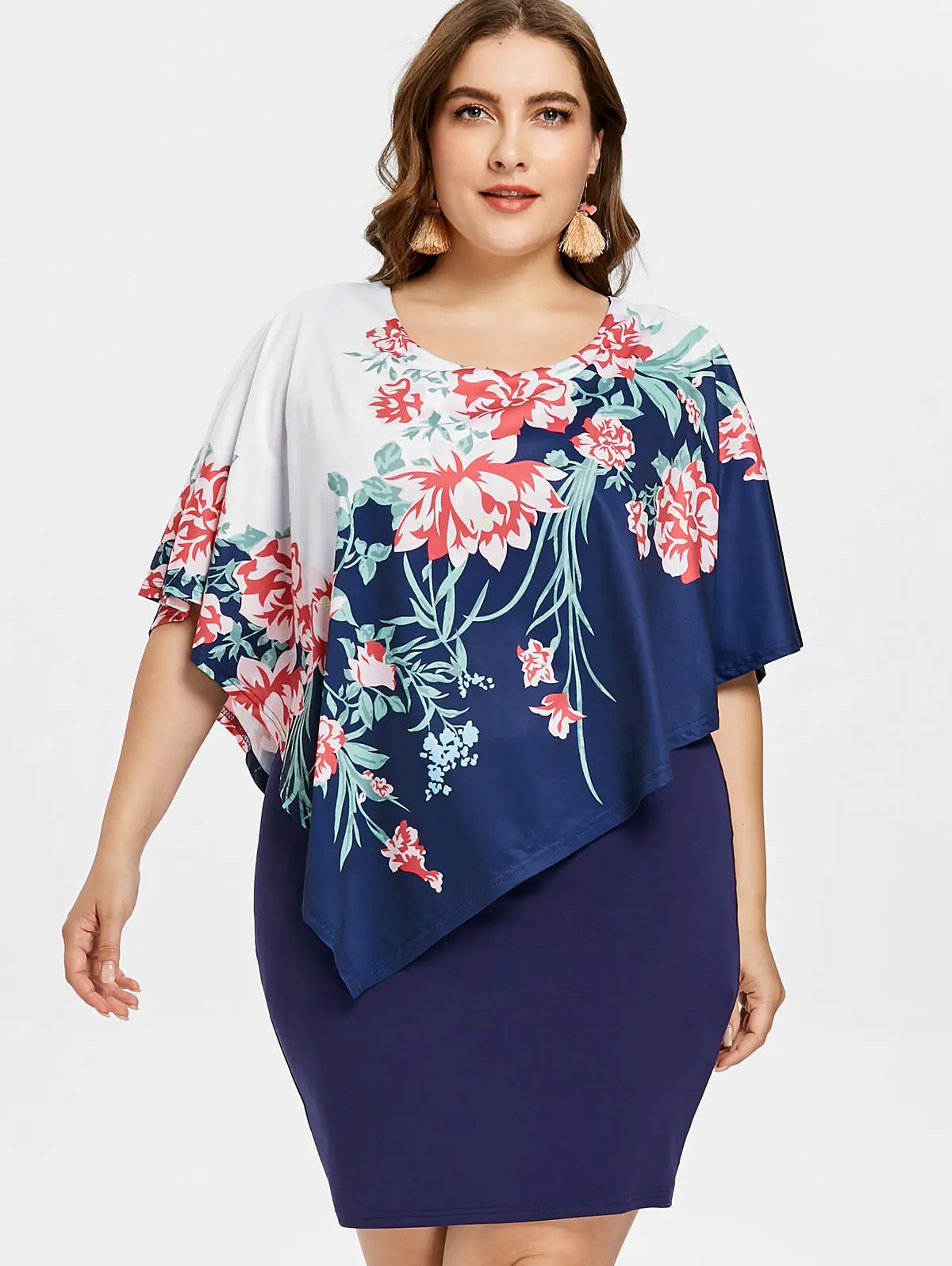 Plus Size Floral Overlay Capelet Women Dress 5XL 2018 Summer O Neck Short Sleeve Women Party Bodycon Dresses Lady Vestidos Robe
Plus Size Floral Overlay Capelet Women Dress 5XL 2018 Summer O Neck Short Sleeve Women Party Bodycon Dresses Lady Vestidos Robe
