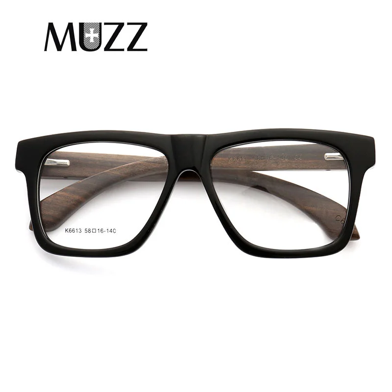 Фото MUZZ мужские Оптические очки в стиле ретро с натуральным лицевым покрытием