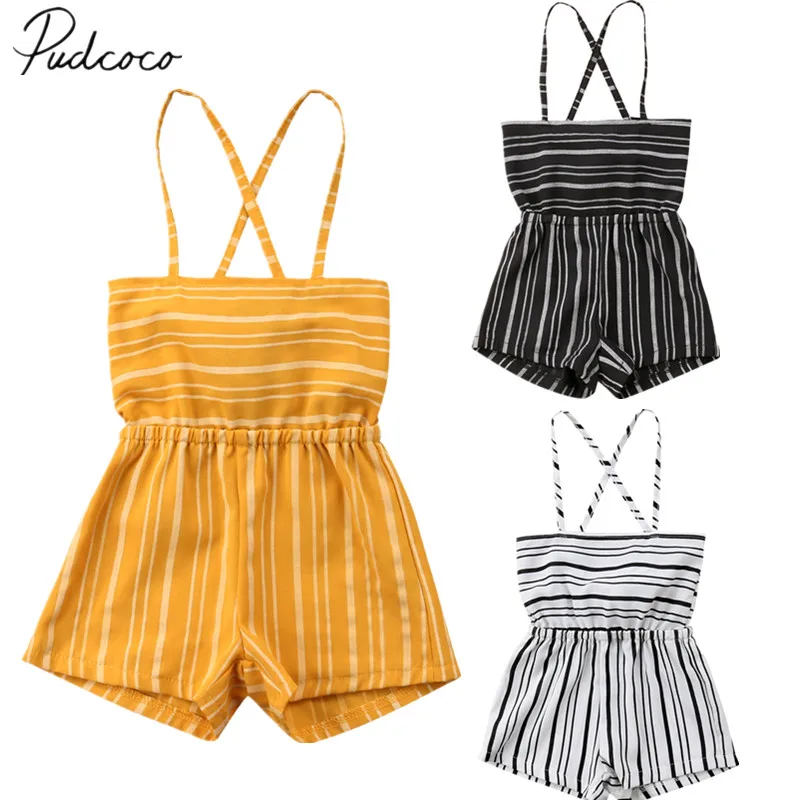 2018 Brand New Summer Toddler Baby Girls Romper Sleeveless Backless Belt Striped Jumpsuits Playsuit Cross Suspender Outfit 1-7Y
2018 Brand New Summer Toddler Baby Girls Romper Sleeveless Backless Belt Striped Jumpsuits Playsuit Cross Suspender Outfit 1-7Y