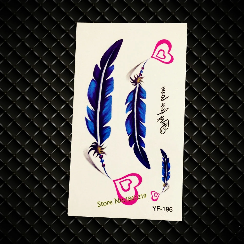 New Fashion Body Arm Art Fake Tattoo Blue Feather Letter Design Waterproof Temporary Tattoo Sticker For Men Women Tatoos GYF-196
New Fashion Body Arm Art Fake Tattoo Blue Feather Letter Design Waterproof Temporary Tattoo Sticker For Men Women Tatoos GYF-196