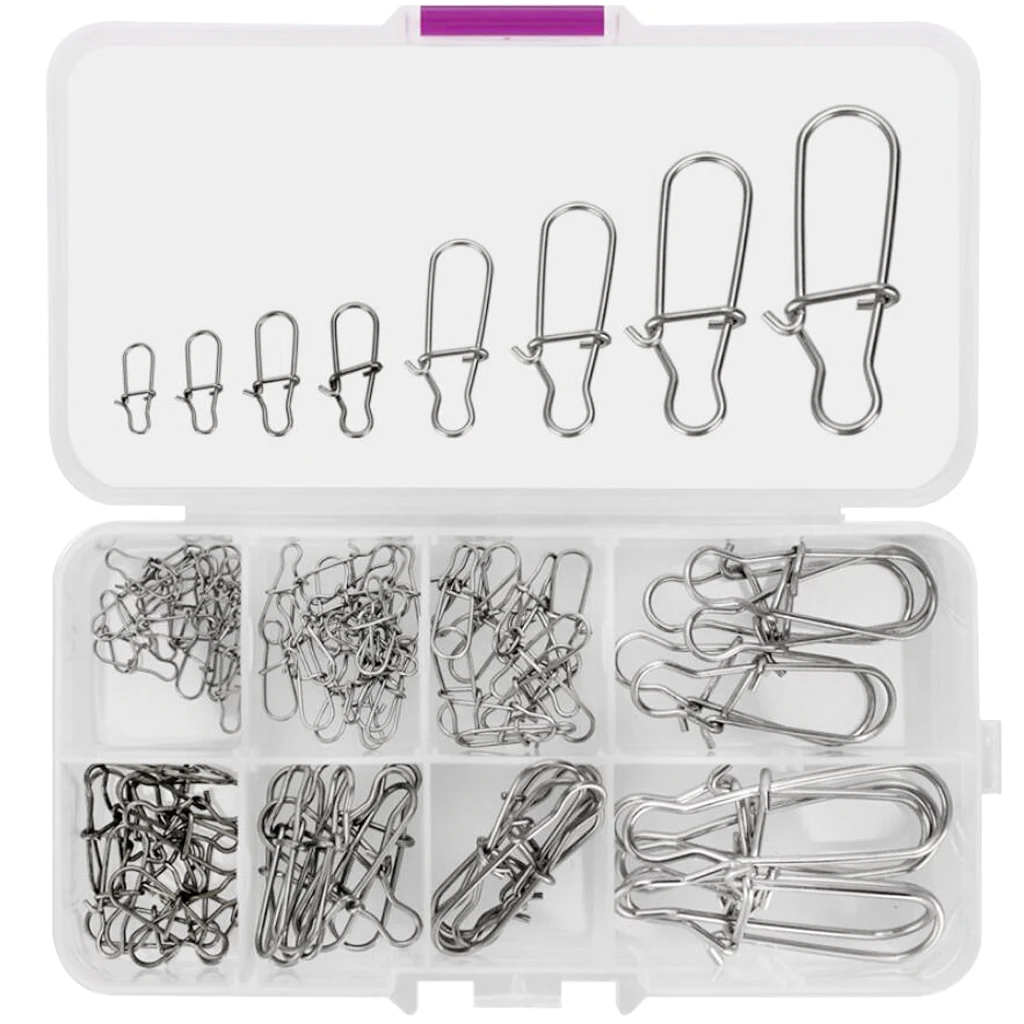 100 Pcs Fishhooks Fishing Lure Snap Connector Nice Fastlock Snap Lure Hooks for Fly Hook Fishing Rod line Connecting Monsters
100 Pcs Fishhooks Fishing Lure Snap Connector Nice Fastlock Snap Lure Hooks for Fly Hook Fishing Rod line Connecting Monsters