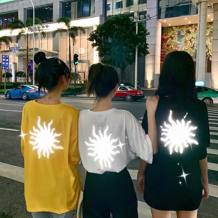 19ss Hot! Reflective Sun Print harajuku shirt new women fashion Oversize Girlfriend t shirt short-sleeved shirts streetwear
19ss Hot! Reflective Sun Print harajuku shirt new women fashion Oversize Girlfriend t shirt short-sleeved shirts streetwear