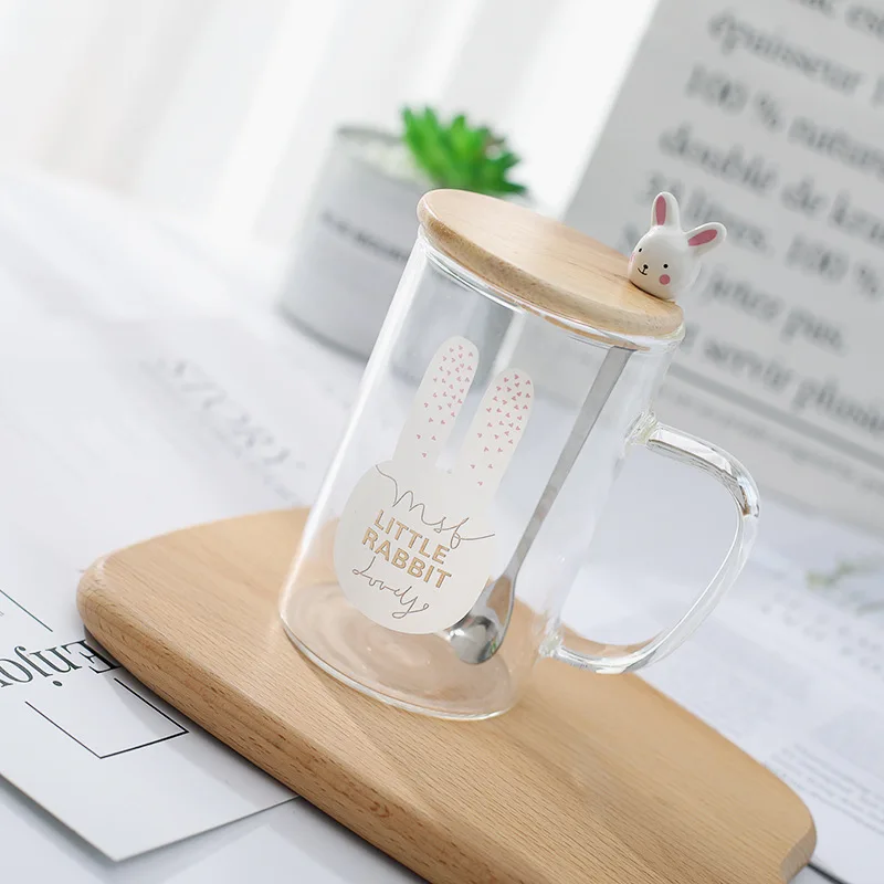 Cartoon LITTLE Rabbit Flower Funny Glass Coffee Mug With Lid Cute Teaspoon Xicaras Caneca Tea Milk Tumbler Wholesale Gift Box
Cartoon LITTLE Rabbit Flower Funny Glass Coffee Mug With Lid Cute Teaspoon Xicaras Caneca Tea Milk Tumbler Wholesale Gift Box