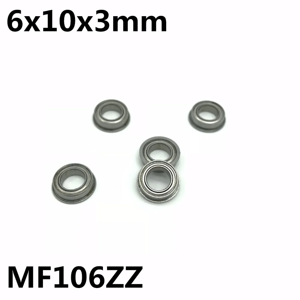 25 PCS SMF106zz MF106zz 6x10x3 mm 440c Stainless Steel FLANGE Ball Bearing 
