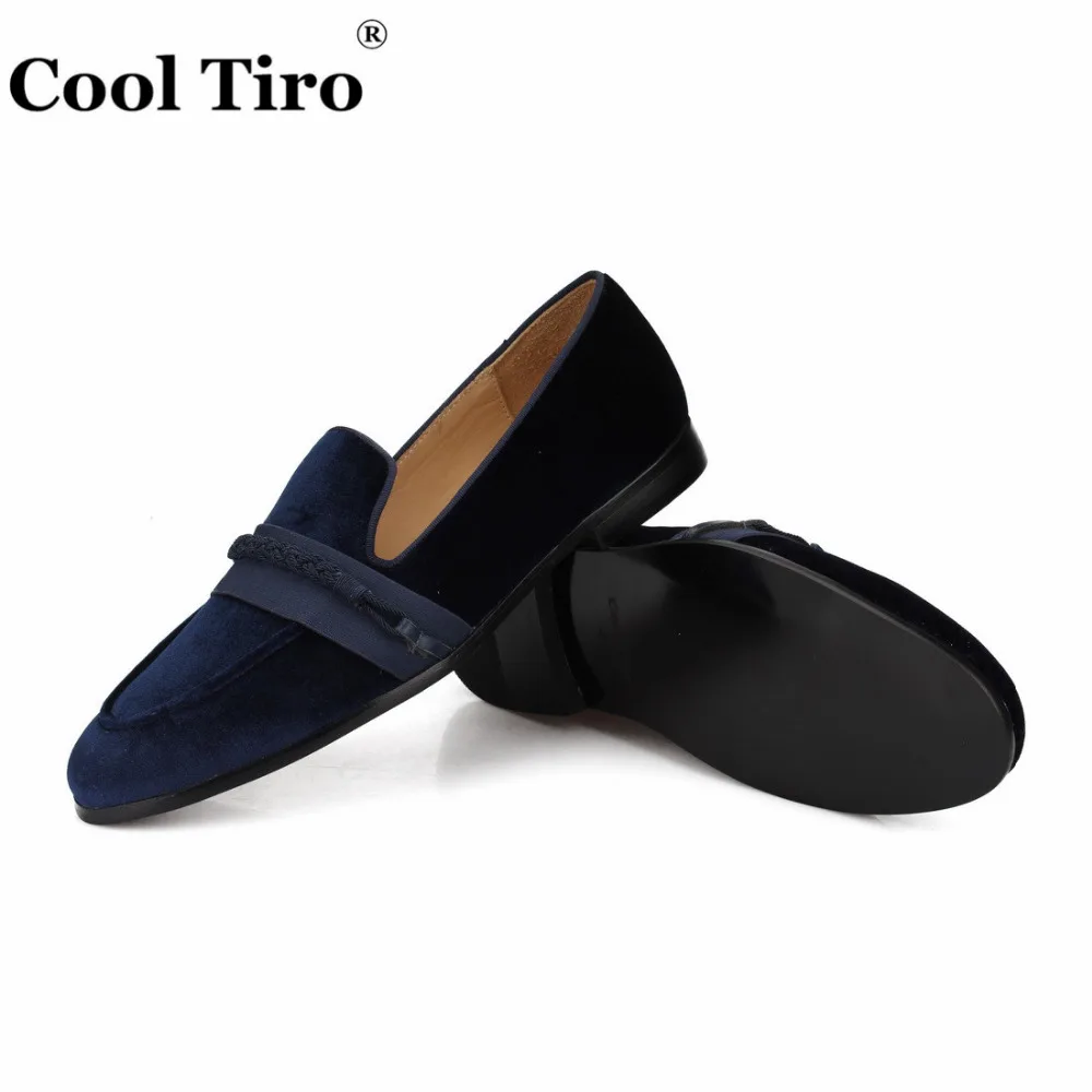 Dark blue VELVET SLIPPERS WITH GROS-GRAIN BAND AND SILK BRAIDING (7)