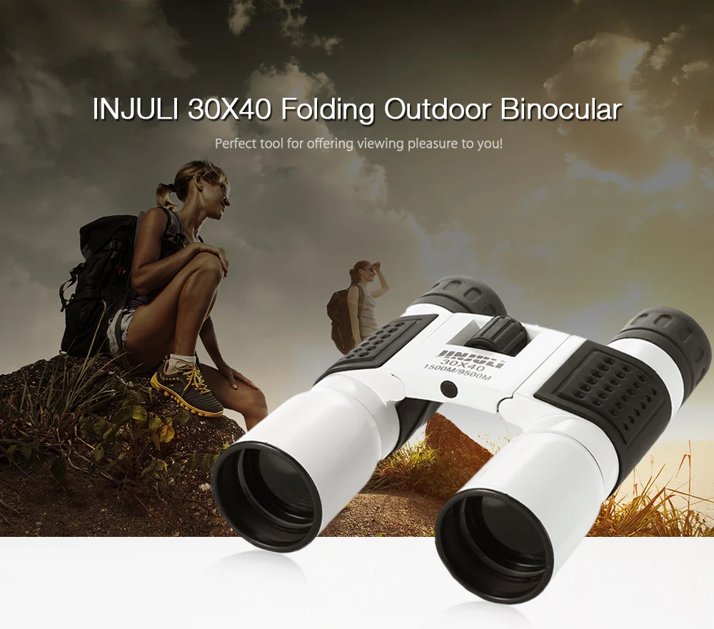 JINJULI 30X40 1500M / 9500M Folding Outdoor Binocular Fully-coated Roof Prism Telescope