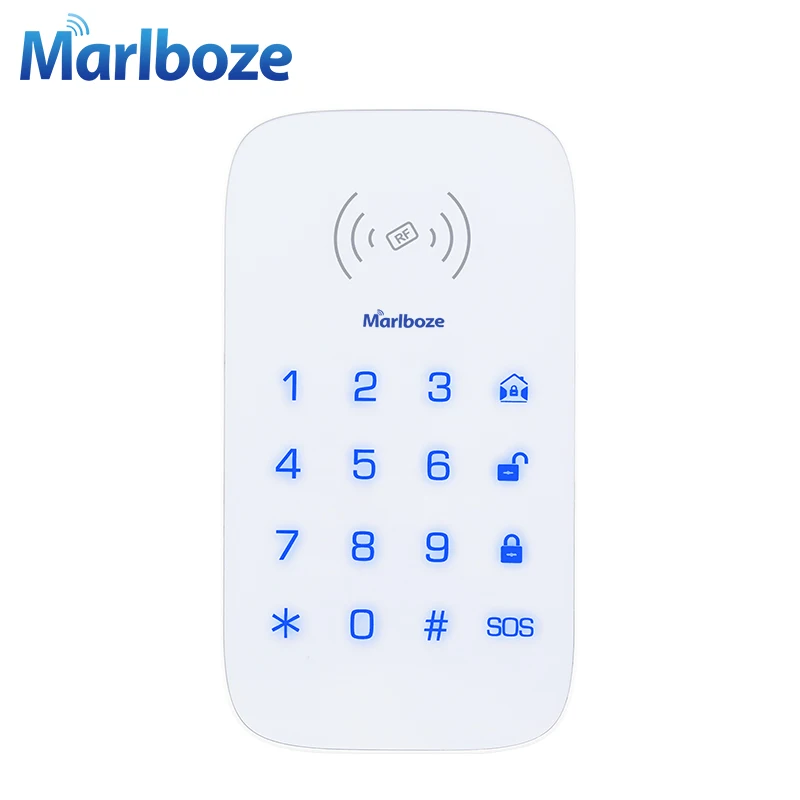 

Marlboze Wireless Touch Keypad for PG103 PG168 Home Security WIFI GSM Alarm System RFID Card Disarm Wireless Password Keypad