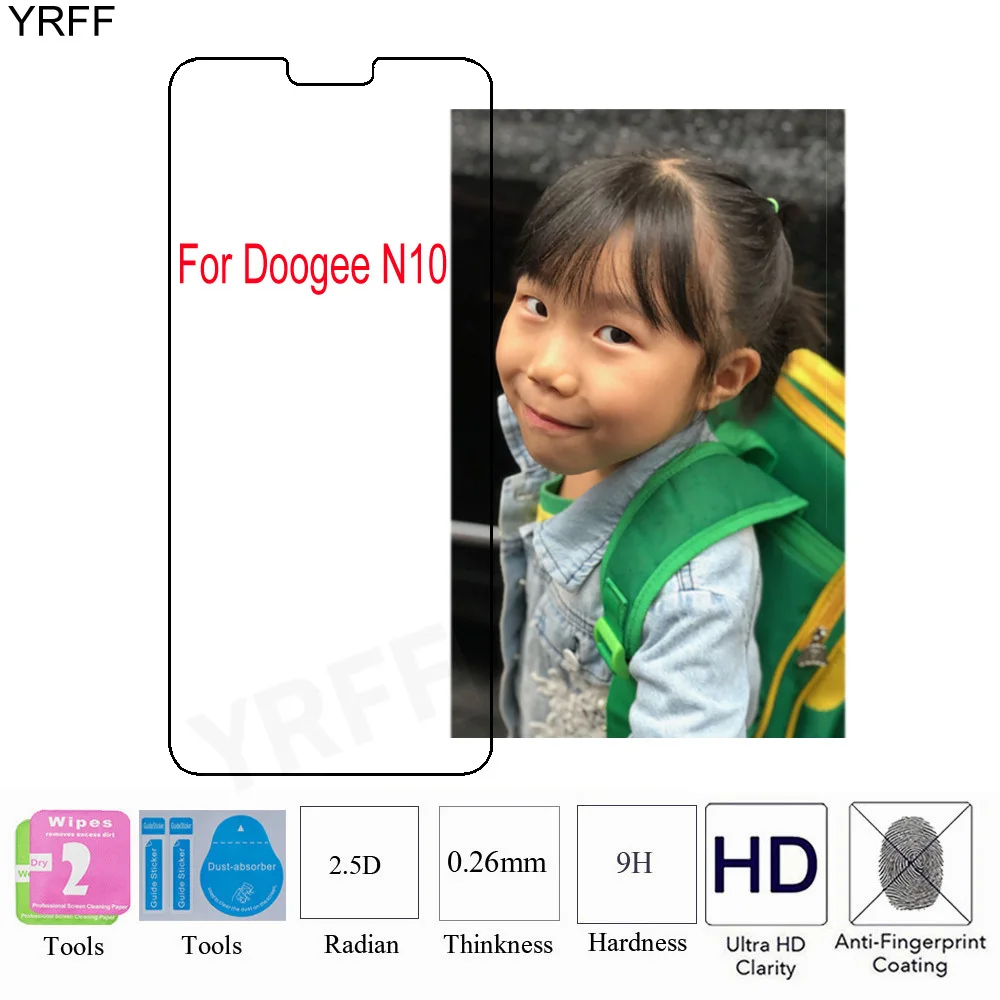 

2PCS 2.5D 9H 0.26mm HD For Doogee N10 Tempered Glass Protective Explosion-proof Screen Protector Film For Doogee N10