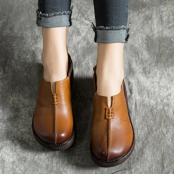 high quality women 2019 spring autumn genuine leather medium heels slip on handmade shoes female wedges pumps s183-22
high quality women 2019 spring autumn genuine leather medium heels slip on handmade shoes female wedges pumps s183-22