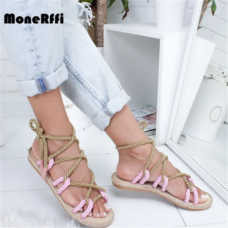 MoneRffi Summer Boho Women Sandals Lace Up 2019 Hemp Rope Rome Women Sandals Casuals Gladiator Cross tied Women Shoes
MoneRffi Summer Boho Women Sandals Lace Up 2019 Hemp Rope Rome Women Sandals Casuals Gladiator Cross tied Women Shoes