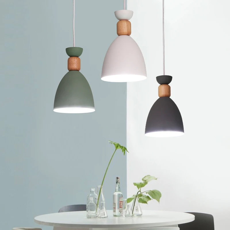 Contemporary Aluminum Wood Pendant Lamp Hanging Modern Indoor Pendant Light Nordic Kitchen Island Indoor Pendant Light Restaurant(33)