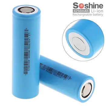 

Soshine 2pcs 3.7V 21700 battery 4250mAh 14.8W Li-ion Rechargeable Battery with Protected PCB for Electric Tool flashlight