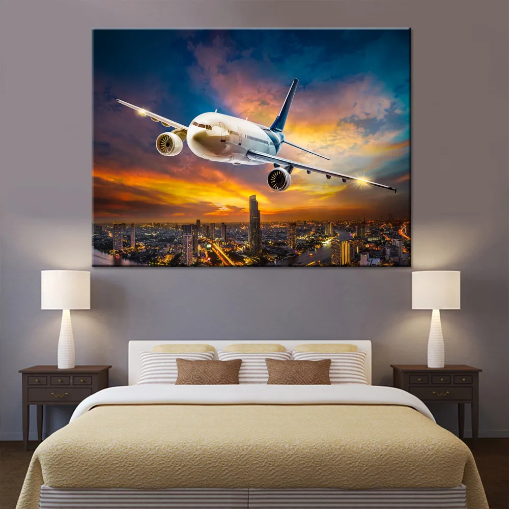 Embelish 1 Pieces Dusk City Big Plane Wall Art Posters For Living Room HD Print Canvas Aircraft Painting Home Decor Pictures
Embelish 1 Pieces Dusk City Big Plane Wall Art Posters For Living Room HD Print Canvas Aircraft Painting Home Decor Pictures