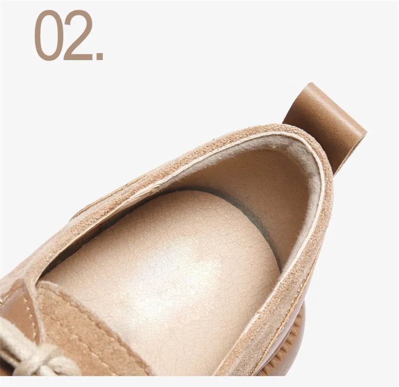 Retro Women Oxfords Shoes Spring 2019 New British Flats Brogues Shoes Woman Round Toe Lace Up Students Casual Flat Platform Shoe (3)