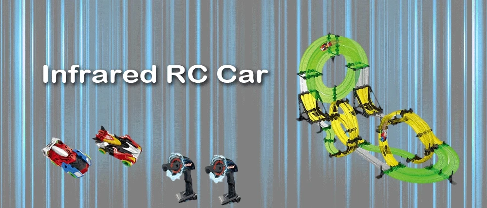 AUTOFLIER AF665 Dual Track 3D Competition Infrared 2 RC Cars with 2 Hand Cranks 48pcs Track