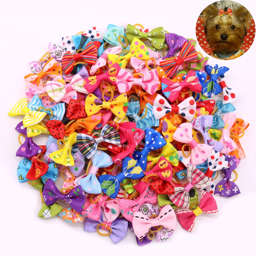 100pcs Yorkshire Pet Puppy Dog Cat Hair Bows with Rubber Bands Dog Accessories Grooming Bows Dog Small Topknot Pet Supplies
100pcs Yorkshire Pet Puppy Dog Cat Hair Bows with Rubber Bands Dog Accessories Grooming Bows Dog Small Topknot Pet Supplies