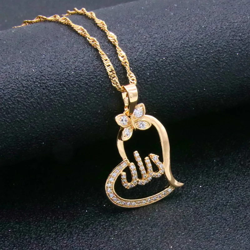 Heart & Butterfly Pendant Islam Necklace Yellow Gold Filled Trendy Charm Women's Neck Chain Allah Muslim Jewelry
Heart & Butterfly Pendant Islam Necklace Yellow Gold Filled Trendy Charm Women's Neck Chain Allah Muslim Jewelry