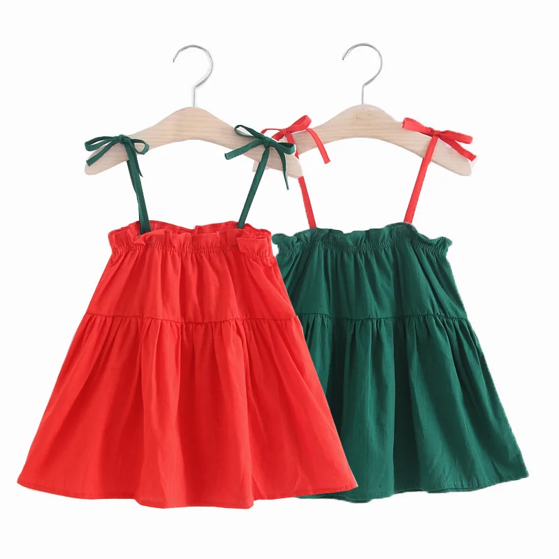 Платья для девочек детские платья без рукавов платья-трапеции однотонная