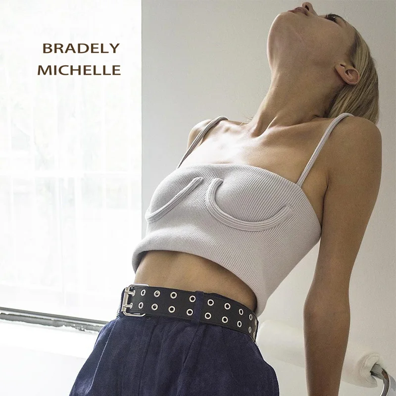 BRADELY MICHELLE 2018 New Silm Summer Pure Cotton knitted Camis Soild streetwearSleeveless Crop Top For Sexy Women short bar
BRADELY MICHELLE 2018 New Silm Summer Pure Cotton knitted Camis Soild streetwearSleeveless Crop Top For Sexy Women short bar