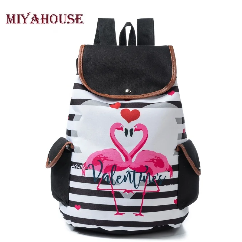 Miyahouse Casual Striped And Flamingo Printed Backpack Women Large Capacity Travel Rucksack For Female Canvas School Bag Lady
Miyahouse Casual Striped And Flamingo Printed Backpack Women Large Capacity Travel Rucksack For Female Canvas School Bag Lady