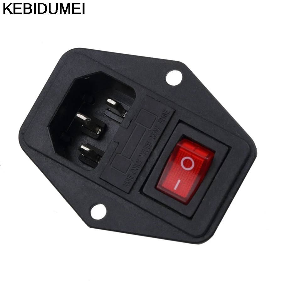 3 in 1 Power Socket AC 250V 10A 3 Pin ON/OFF Switch Socket Black Red 3 Terminal Power Socket with Fuse Holder Inlet Module Plug
3 in 1 Power Socket AC 250V 10A 3 Pin ON/OFF Switch Socket Black Red 3 Terminal Power Socket with Fuse Holder Inlet Module Plug