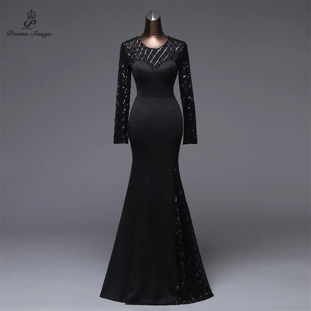 Poems Songs Long sleeves Mermaid Evening Dress prom gowns Formal Party dress vestido de festa Elegant Vintage robe longue
Poems Songs Long sleeves Mermaid Evening Dress prom gowns Formal Party dress vestido de festa Elegant Vintage robe longue