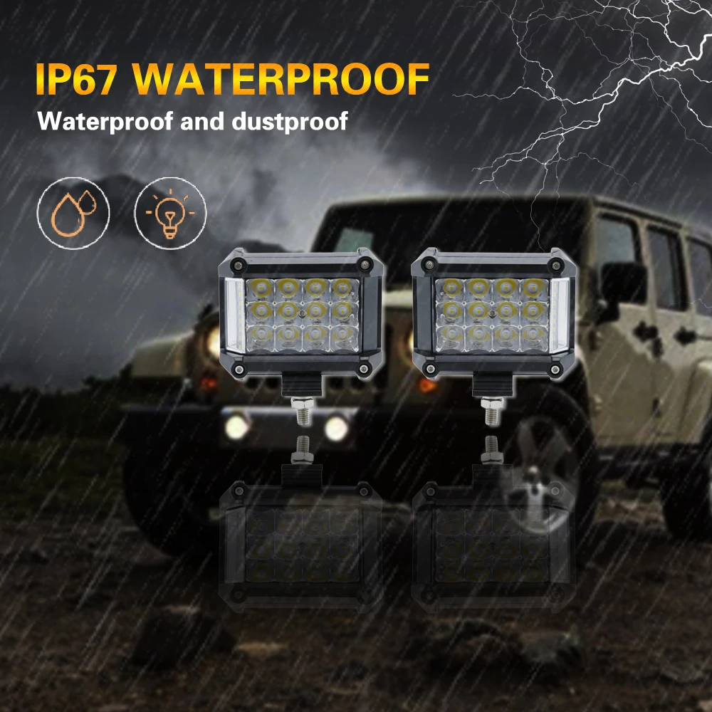2pcs 4 57W LED Work Light Flood 4x4 Offroad Led Bar Light Driving Lamp Headlight Trucks Boat ATV SUV 4WD 12v 24v (15)