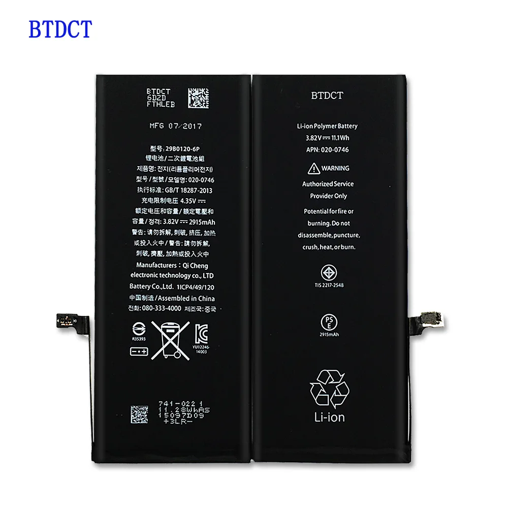 Origin BTDCT For iphone 6 plus battery Real Capacity 2915mAh LI-ION mobile replacement battery 6P TI Motherboard batteries 10pcs
Origin BTDCT For iphone 6 plus battery Real Capacity 2915mAh LI-ION mobile replacement battery 6P TI Motherboard batteries 10pcs