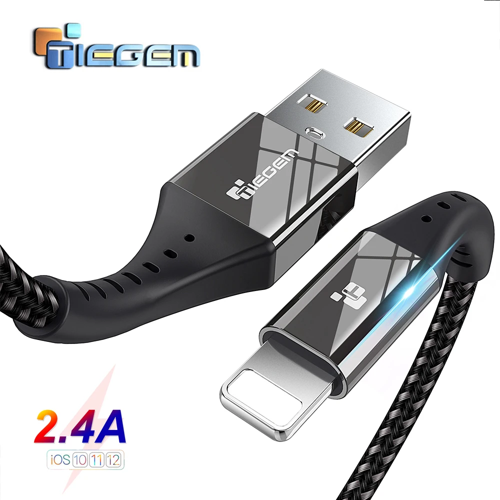 Кабель USB TIEGEM для iPhone кабель быстрой зарядки и передачи данных мобильного