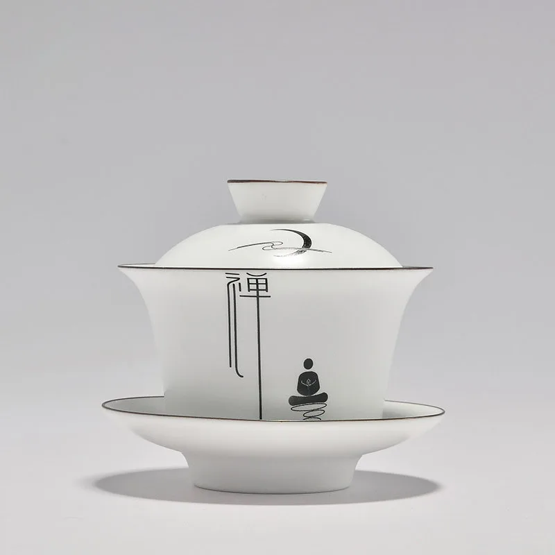

Zen Tea Ceremony Chinese Teaware Ceramic Porcelain Gaiwan Tea Set Tureen Glaze Kiln 175ml Kung Fu Tea Bowl Tea Cup Gaiwan