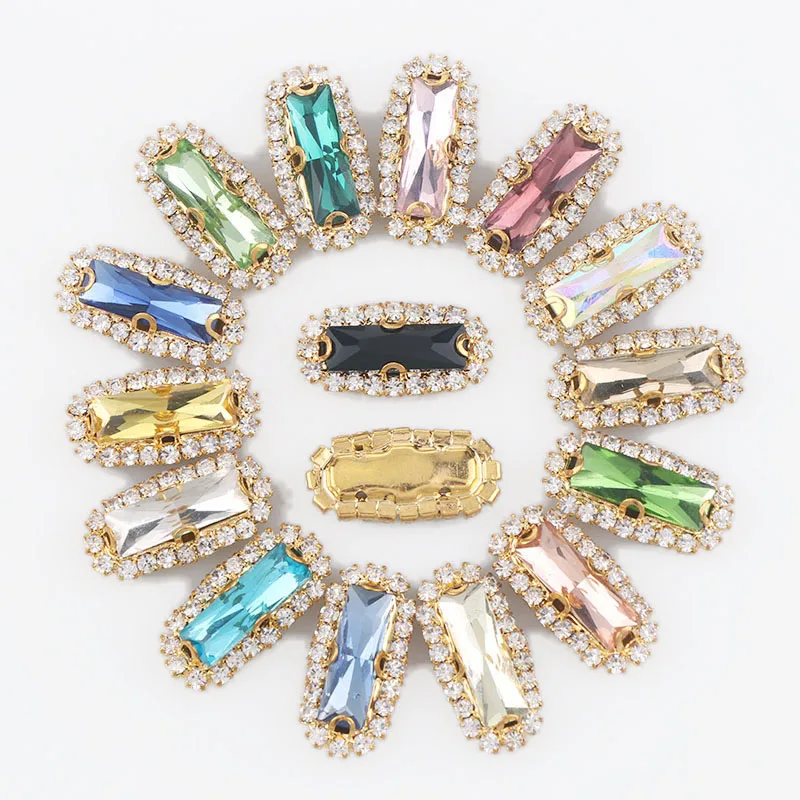 Rectangle Baguette Gold Base Sew On With Colorful Glass Stone Claw Crystal Buckle Cabochon Base DIY Jewelry Clothes Charm
Rectangle Baguette Gold Base Sew On With Colorful Glass Stone Claw Crystal Buckle Cabochon Base DIY Jewelry Clothes Charm