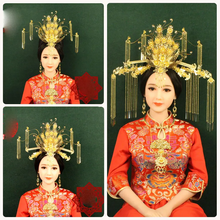 Golden Phoenix Tassel Hair Tiara Traditional Chinese Bride Wedding Tiara Princess Hair Accessory TV Play Stage Photography Hat
Golden Phoenix Tassel Hair Tiara Traditional Chinese Bride Wedding Tiara Princess Hair Accessory TV Play Stage Photography Hat