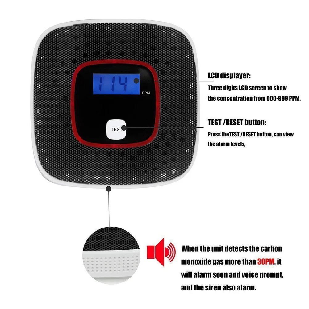 LCD CO Carbon Monoxide Gas Alarm Sensor Poisoning Smoke Tester Detector Monitor Tool SIR Shop
LCD CO Carbon Monoxide Gas Alarm Sensor Poisoning Smoke Tester Detector Monitor Tool SIR Shop