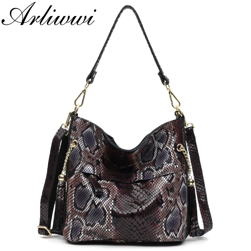 Arliwwi Sexy Boa Pattern Embossed 100% Real Leather Lady Crossbody Handbags Designer Tassels Women Genuine Cowhide Totes Bag New
Arliwwi Sexy Boa Pattern Embossed 100% Real Leather Lady Crossbody Handbags Designer Tassels Women Genuine Cowhide Totes Bag New