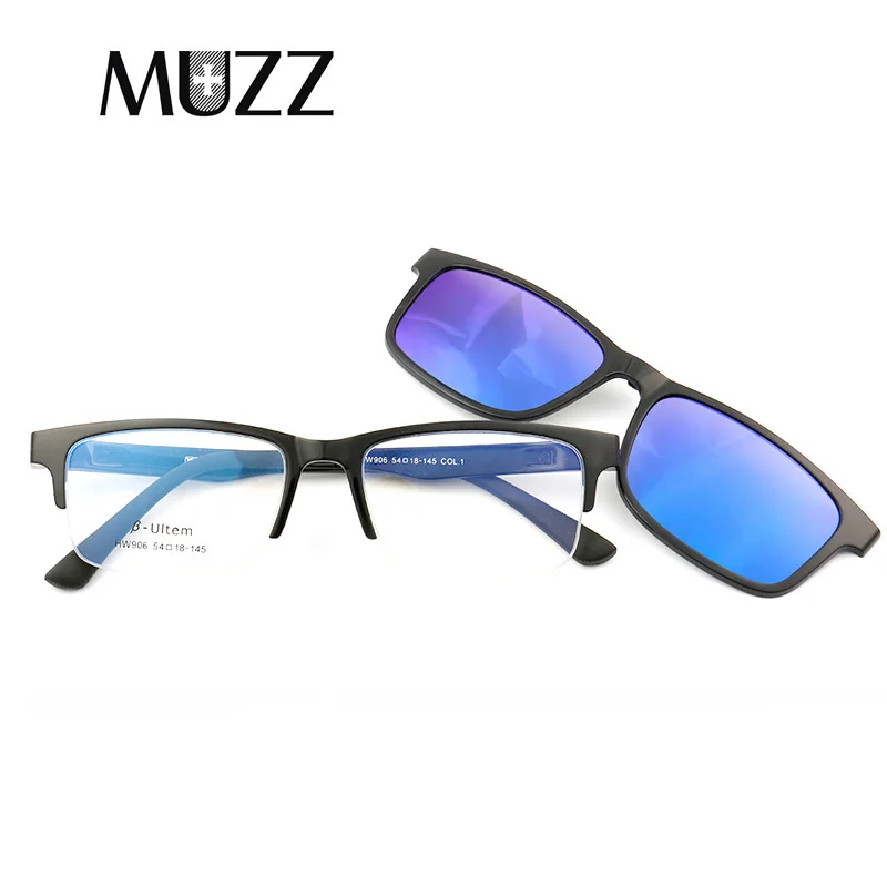 MUZZ Men TR-90 Clip Sun Glasses Frame Prescription Half glasses frame Men Polarized Color Lens Dual Purpose Removable Sunglasses
MUZZ Men TR-90 Clip Sun Glasses Frame Prescription Half glasses frame Men Polarized Color Lens Dual Purpose Removable Sunglasses