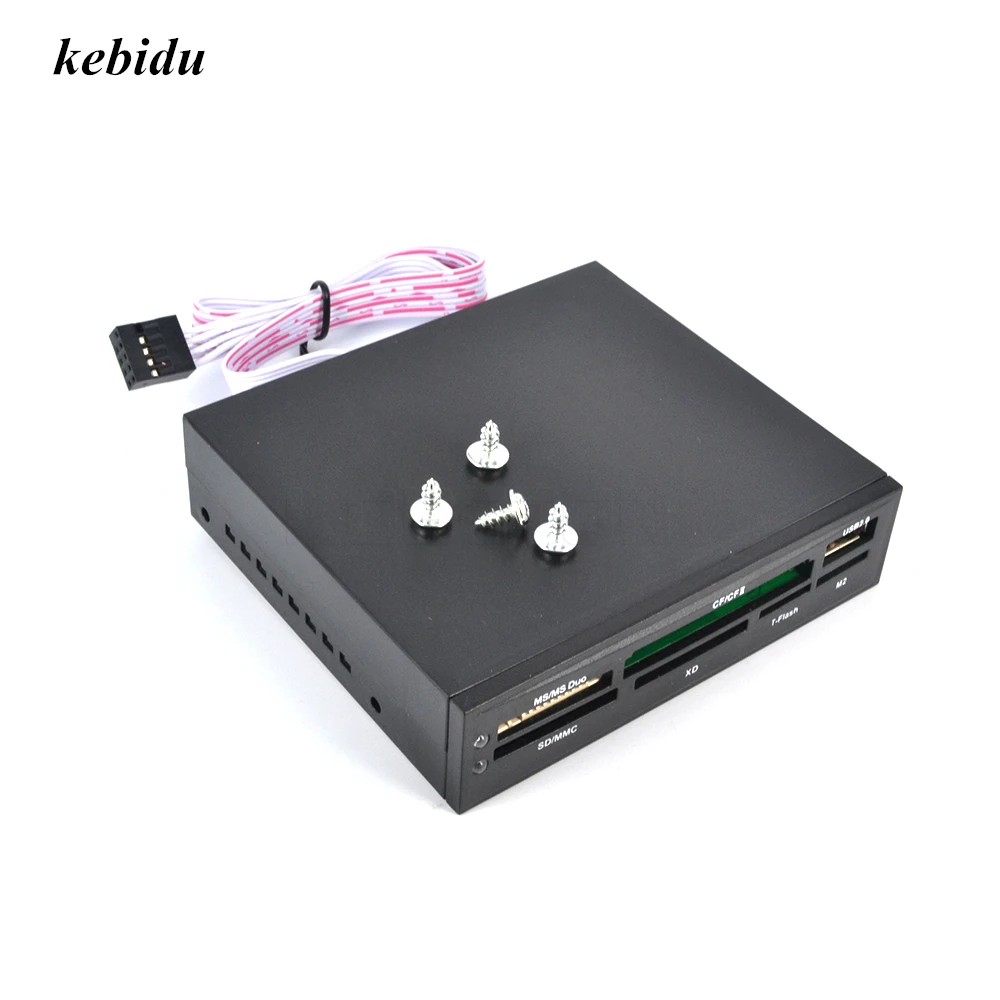 

kebidu 3.5 inch USB 2.0 All In 1 Internal Floopy Bay Front Panel Card Reader USB Flash Memory XD/SD/CF/T-Flash/MS Card Reader