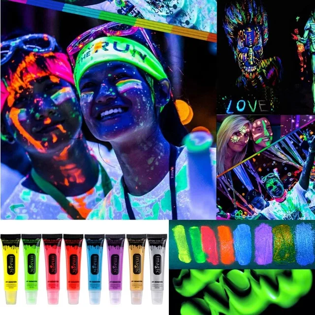 maquillaje neon fluorescente cara
