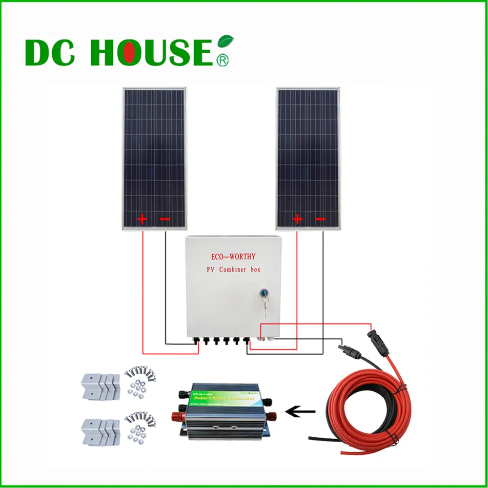 DC HOUSE USA UK Stock 300W 12V off Grid Solar System w/ 45A Solar Controller Combiner Box for RV Home
DC HOUSE USA UK Stock 300W 12V off Grid Solar System w/ 45A Solar Controller Combiner Box for RV Home