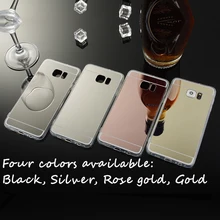 4Colors Luxury Bling Case Electroplate Soft TPU Clear Mirror Cover For Samsung Galaxy S3/4/5 S6Edge A5/7/8 2015 Note 3/4/5