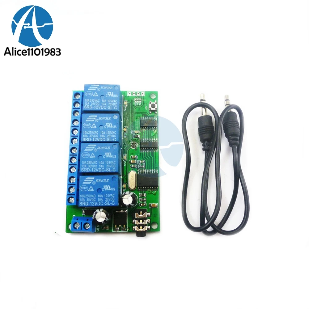 AD22B04 4 Channel 4 CH MT8870 DTMF Tone Signal Decoder Phone Voice Remote Control Relay Switch Module DC12V For LED Motor 4 Way
AD22B04 4 Channel 4 CH MT8870 DTMF Tone Signal Decoder Phone Voice Remote Control Relay Switch Module DC12V For LED Motor 4 Way
