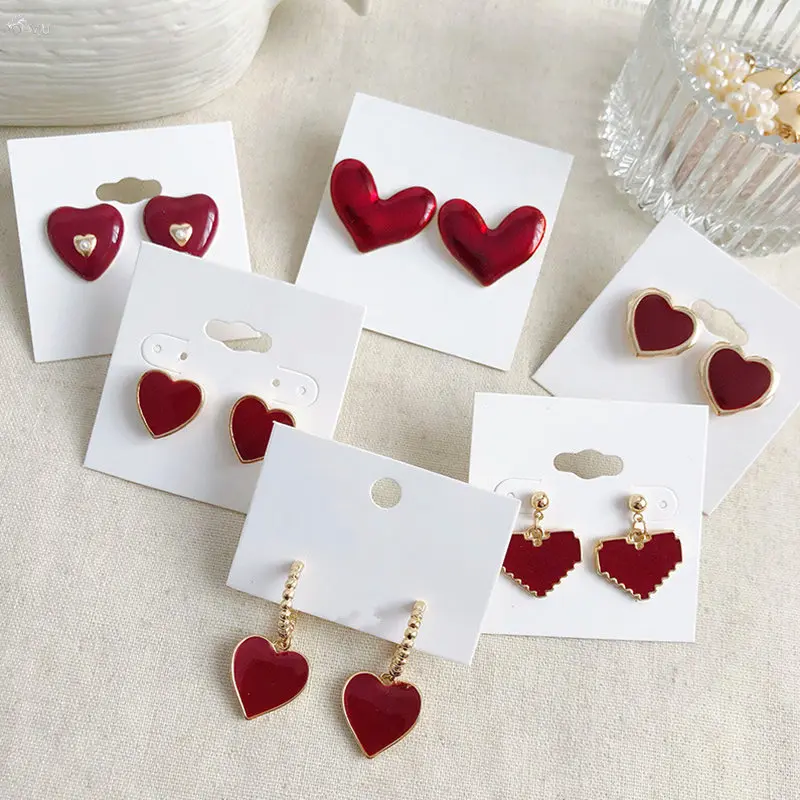 AOMU New Fashion Women Stud Earrings Red Drop Glaze Love Heart Shape Earrings Girl Fashion Acrylic Resin Jewelry Gifts Brincos
AOMU New Fashion Women Stud Earrings Red Drop Glaze Love Heart Shape Earrings Girl Fashion Acrylic Resin Jewelry Gifts Brincos