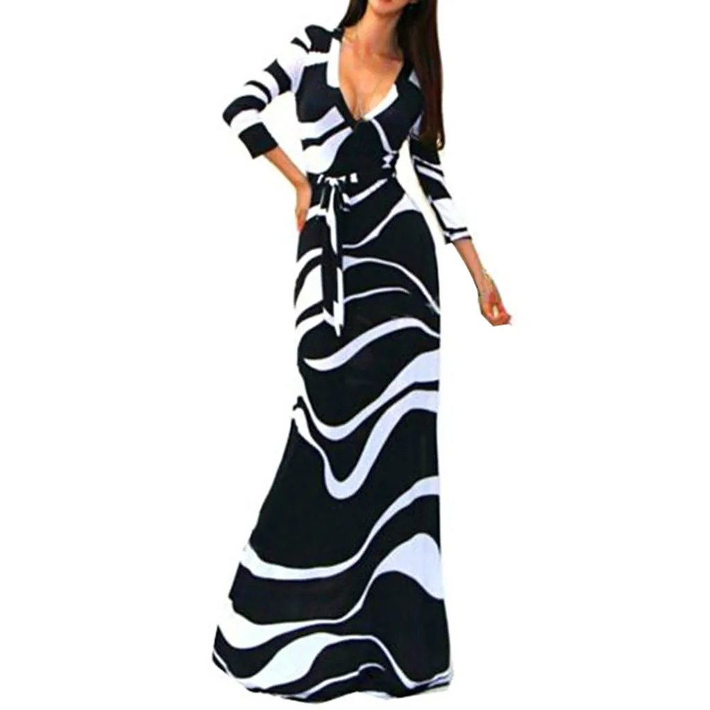 CHAMSGEND Women's Plus Size Striped V Neck 3/4 Sleeve Long Maxi Dress Elegant Summer Dress floor-length
CHAMSGEND Women's Plus Size Striped V Neck 3/4 Sleeve Long Maxi Dress Elegant Summer Dress floor-length