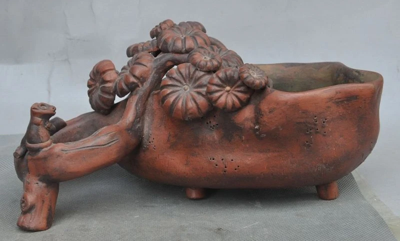 8" Chinese yixing zisha Pottery Carved Lucky Pine Monkey Pen wash Incense burner
8" Chinese yixing zisha Pottery Carved Lucky Pine Monkey Pen wash Incense burner